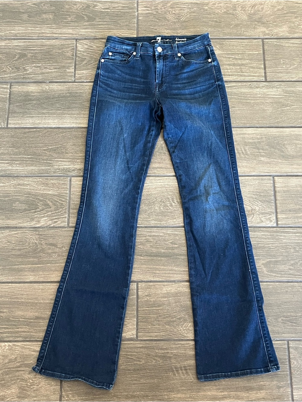 7 FOR ALL MANKIND Dark Blue Bootcut Jeans, 27